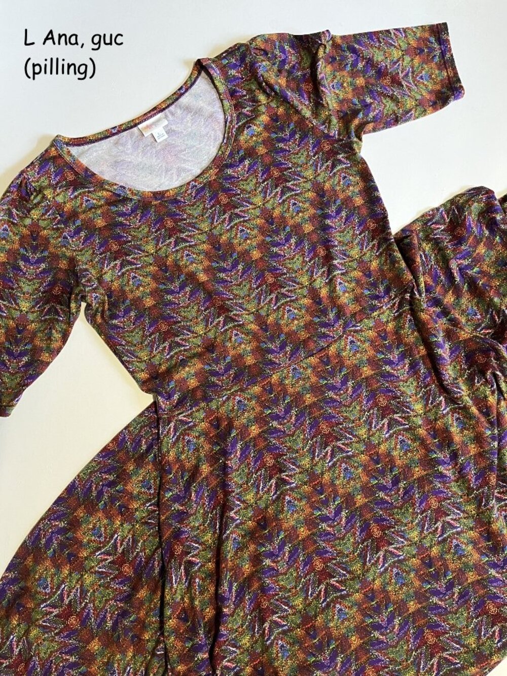 Large Lularoe Ana maxi dress, colorful tie-dye